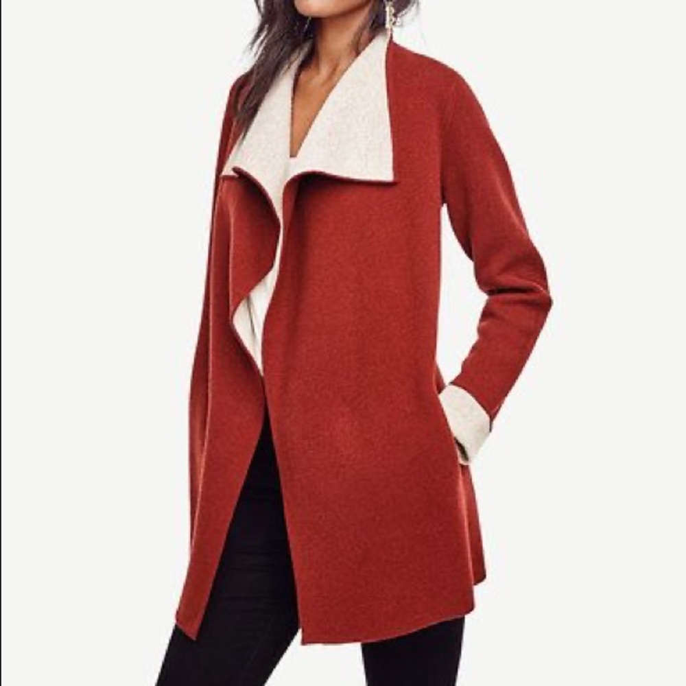 ANN TAYLOR • WOOL CASHMERE SWEATER JACKET